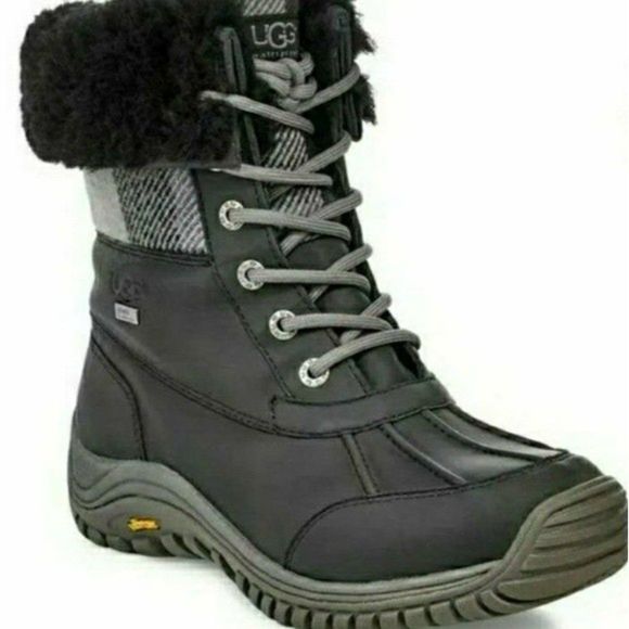 UGG ADIRONDACK BOOTS BUFFALO PLAID WATERPROOF LEATHER SIZE 6.5 WOMENS - Picture 2 of 9